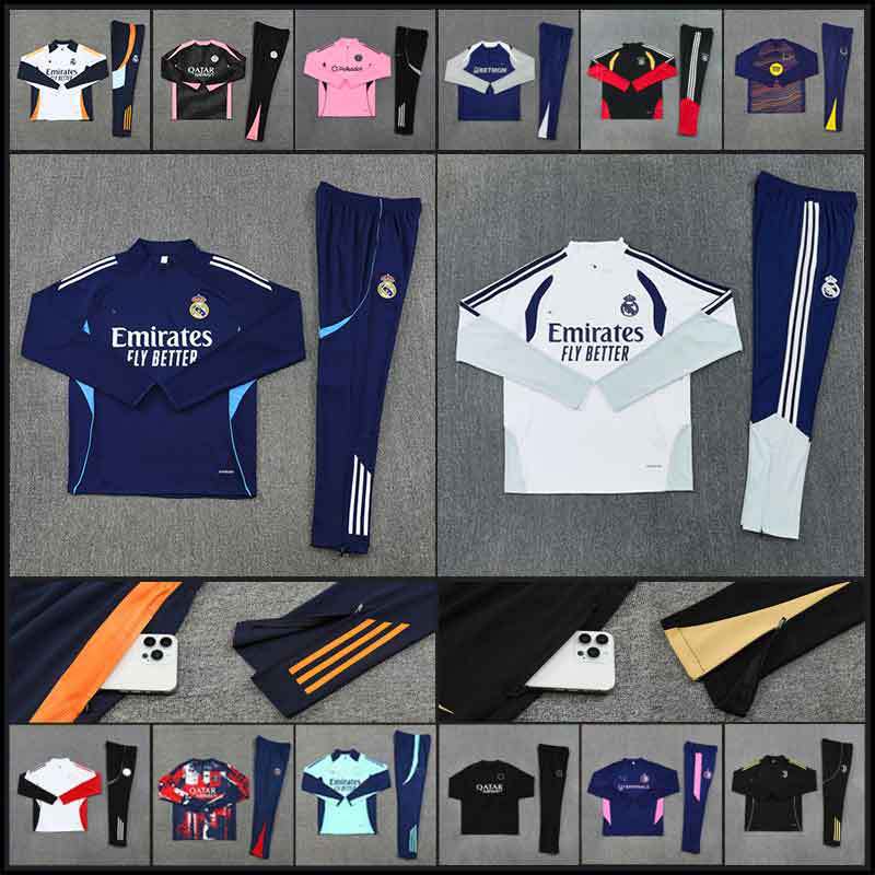 26-27 Real Madrid Football Training Uniform Half-Zip Autumn and Winter Outfit Barcelona Paris Jersey Major Club Sets