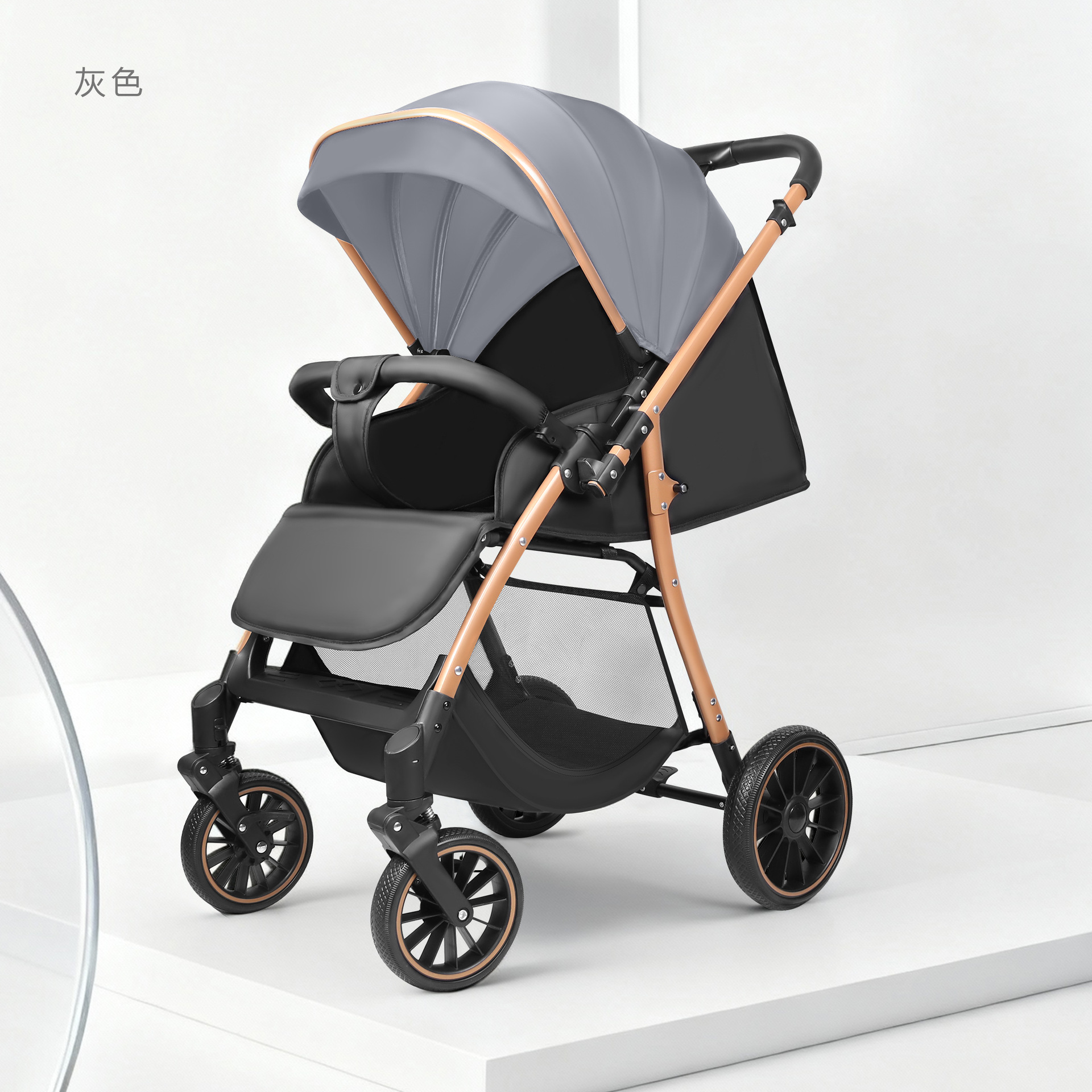 Cochecito de bebé puede sentarse y mentir cochecito ligero cochecito plegable portátil de dos vías implementación cochecito de bebé
