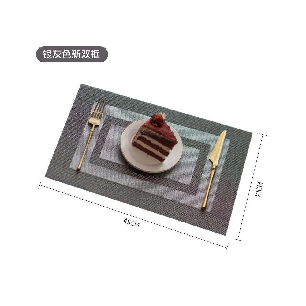 Ningxin transfronterizo Teslin protección del medio ambiente mantel de PVC 30*45 aislamiento térmico antideslizante estera de mesa de montaña corredor de mesa Western placemat