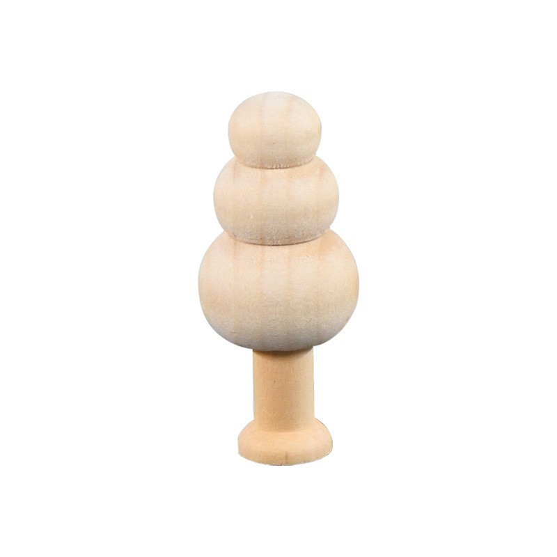 Nuevo producto bricolaje pintado a mano madera embrión fruta árbol de Navidad campana hongo casa se puede colorear regalo de vacaciones preescolar
