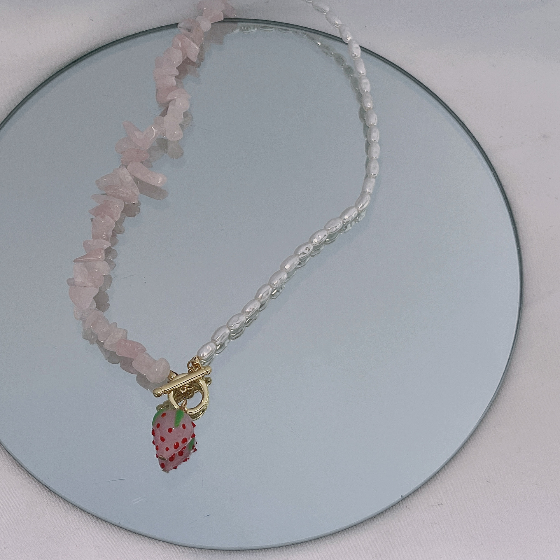 Womenu0027S Sweet Strawberry Imitation Pearl Mixed materials Necklace Beaded Necklaces