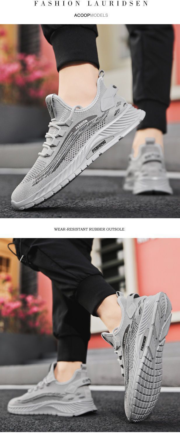 Coconut Summer Men's Casual Sports Lightweight Breathable Thin Flyknit Mesh Trendy Shoes For Men_vogvips.com