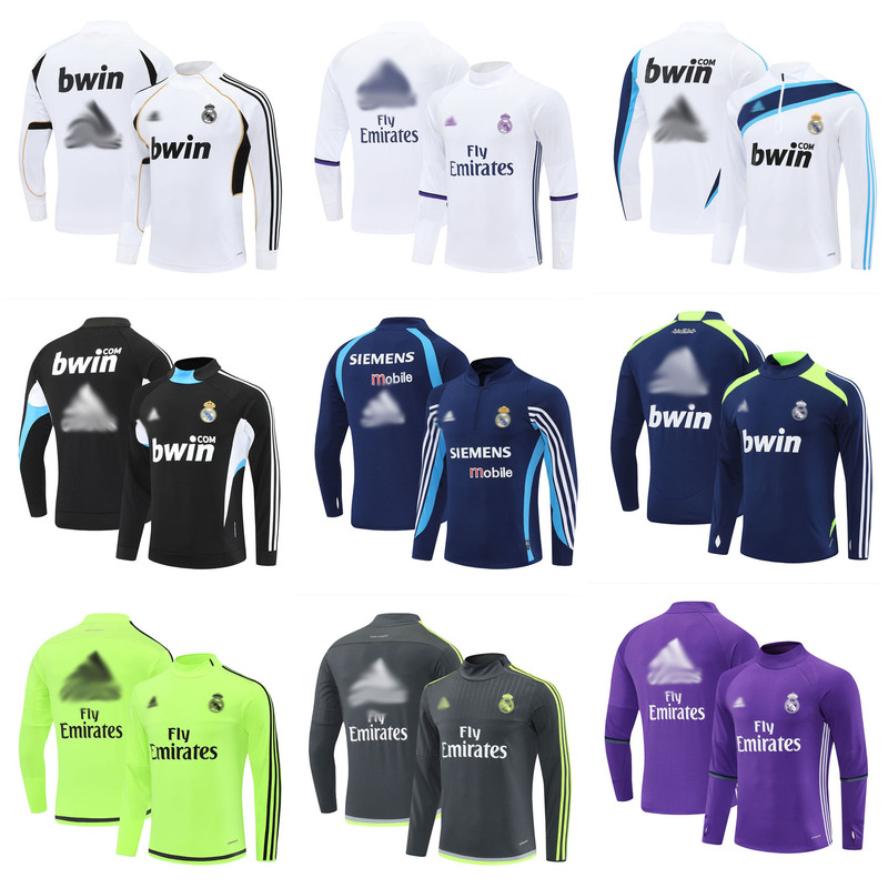 Retro Half Pull Long Sleeve Training Clothes Top Popular Club Football Training Suit Autumn Winter Suit Ac Hm Jersey