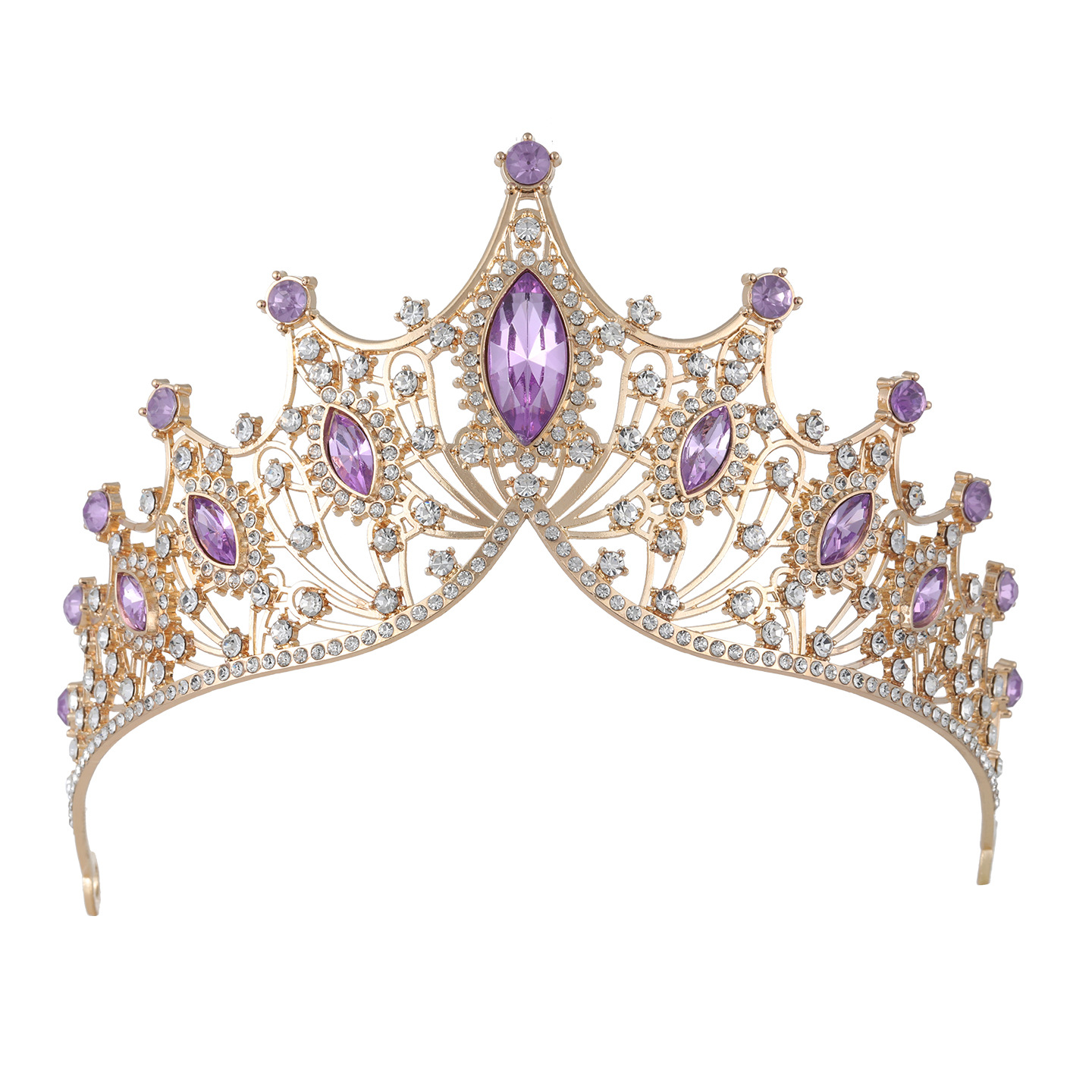 Corona de novia transfronteriza estilo barroco de lujo atmósfera corona de fiesta accesorios de vestido de princesa