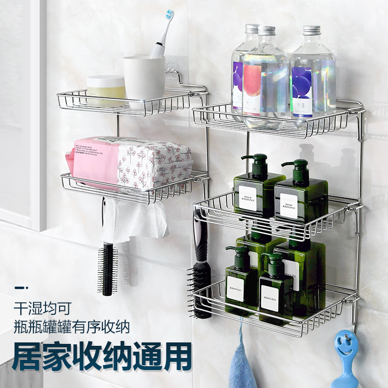 Stainless Steel Storage Rack Kitchen Shelf Multi-Layer Storage Rack Multi-Functional Folding Storage Rack No Drilling Required