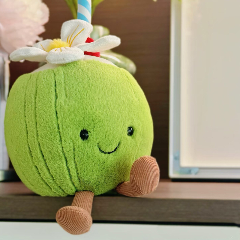 JC 夏新ココナッツ人形楽しいレモン人形ぬいぐるみオーシャンシリーズ動物ブラウンヤシの木ぬいぐるみ|undefined