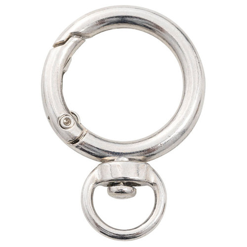 Zinc alloy spring ring buckle rotating anti-lost locator hardware ring keychain metal open ring luggage webbing