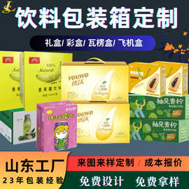 饮料包装纸箱定制快递物流饮品打包箱子印刷logo彩印果汁纸盒定做