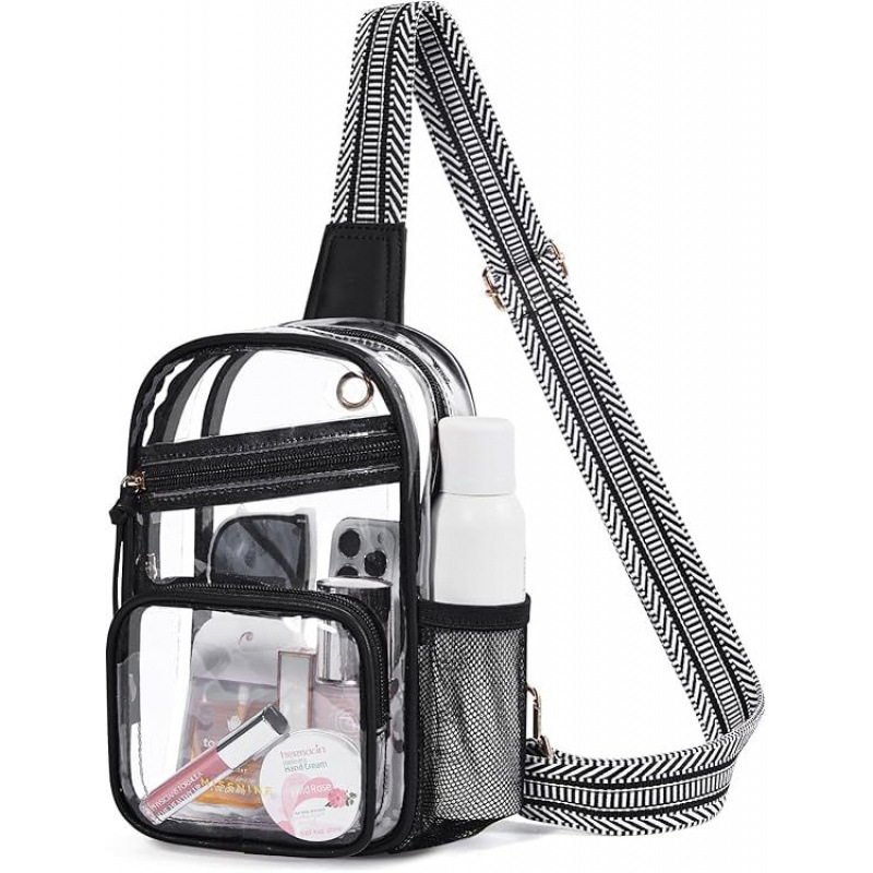 Bolso transparente en stock bolso de pecho bolso de hombro transparente bolso de cintura bolso de cintura bolso de cintura colorido bolso de banda lateral