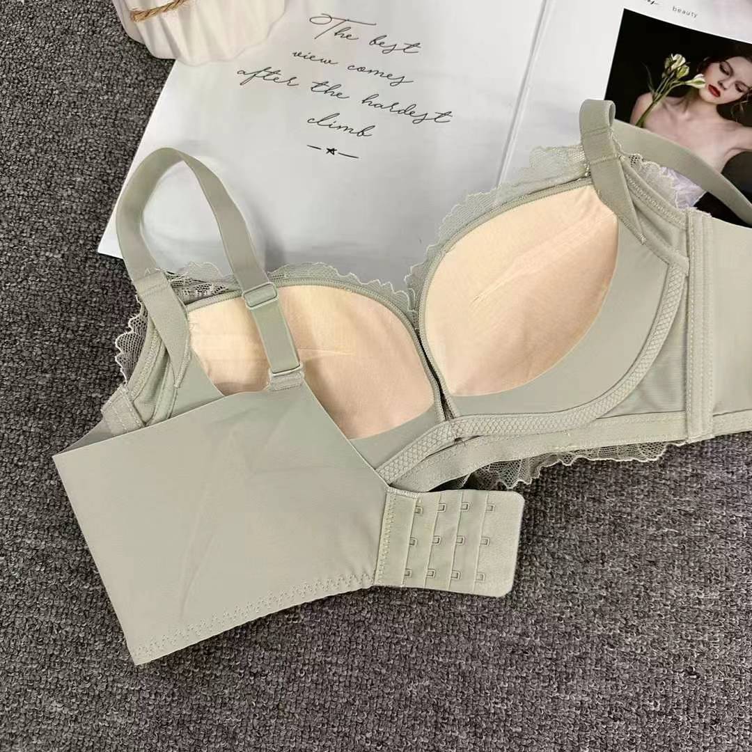 Nuevo sujetador de encaje de moda Jacquard transpirable ajustable confortable anti-caída reunido tres botones lotes de ropa interior image 5