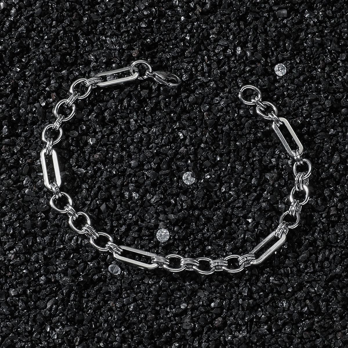 12g Weight Bracelets Classification Hip-Hop Geometric 304 Stainless Steel Plating Men's Bracelets Men's Chain Bracelets