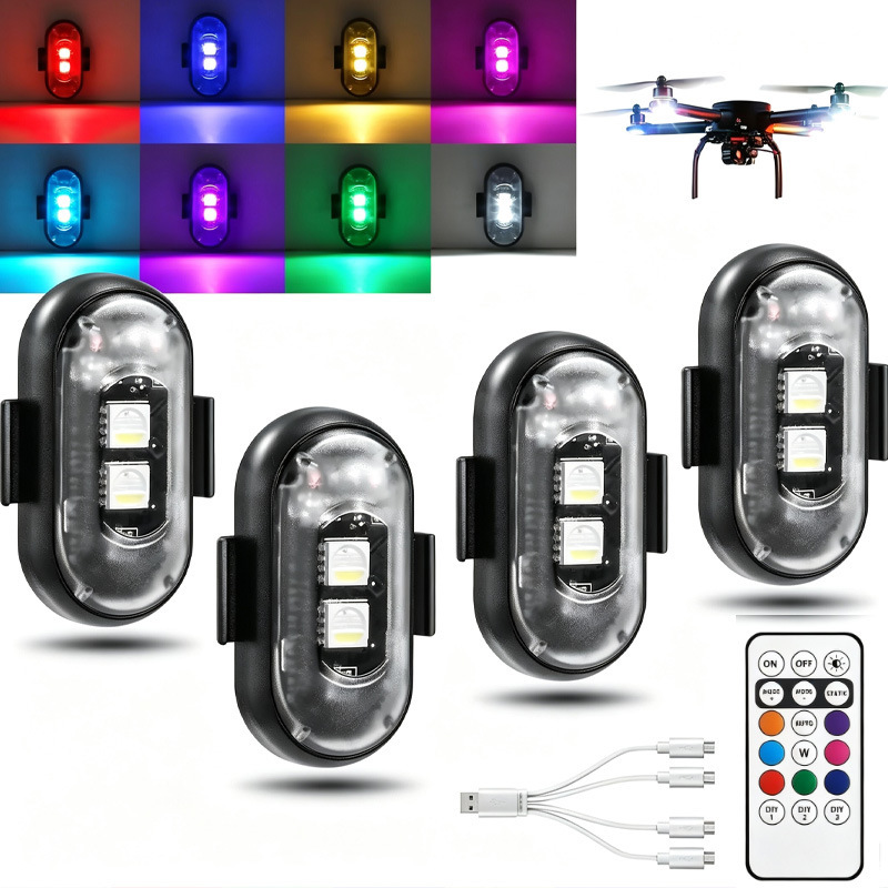 Cross-Border Remote Control Multi-Mode Colorful Led Flash Light Charging Wireless Motorcycle Led Aircraft Light Warning Light Cross-Border Remote Control Multi-Mode Colorful Led Flash Light Charging Wireless Motorcycle Led Aircraft Light Warning Light