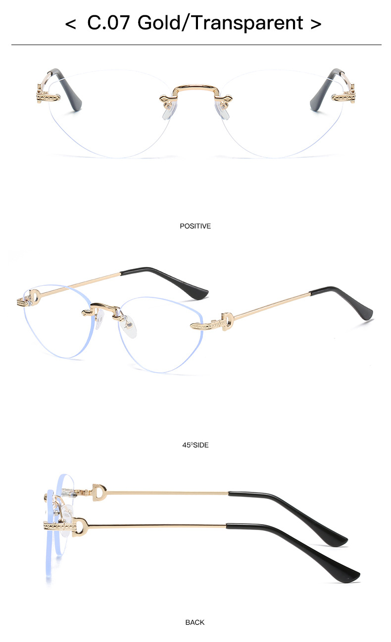 41g Weight Frameless Glasses Structure Sunglasses Classification Ac, UV400 Protection Lens Material Cat Eye Glasses Style Holiday, Outdoor Occasion Solid Color Pattern All Seasons Season Unisex Gender Casual Style Casual Solid Color Ac UV400 Protection Cat Eye Frameless Women's Sunglasses 13