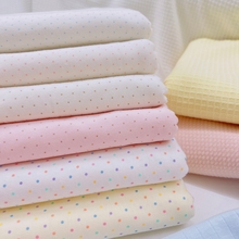 婴儿棉纯棉针织布料手工娃娃衣服迷你小波点面料爬爬服针织布一米