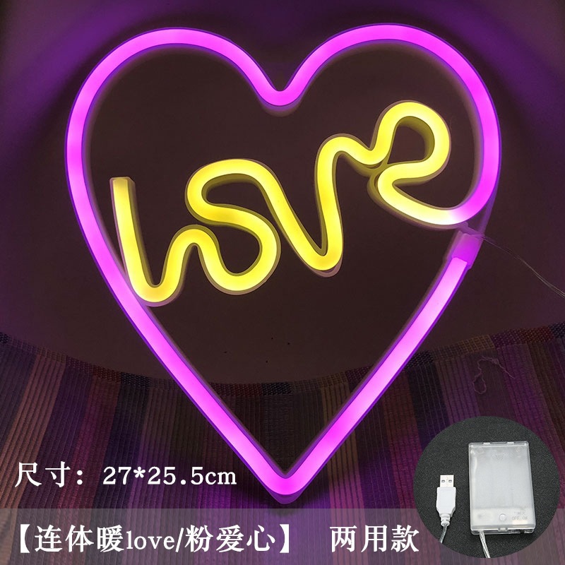Lámpara de neón LED modelada luz nocturna dormitorio rojo en línea pared decoración lámpara de fiesta de cumpleaños atmósfera lámpara de color