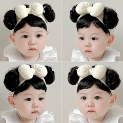 一潘の赤ちゃんの蝶結びのヘアバンドは韓国版の可愛いキャンディー色の赤ちゃんの前髪のヘアバンドです。