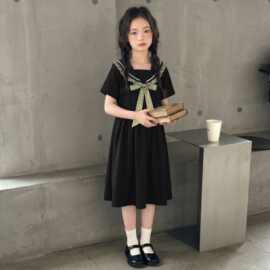 女童连衣裙2026夏季套装洋气超好看夏款女孩中大童水手服时尚裙子