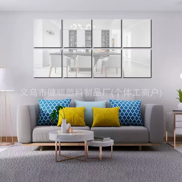 Square Acrylic Mirror Wall Sticker Amazon Export Bathroom Home DIY Decoration Self-Adhesive Stereo Mirror Sticker