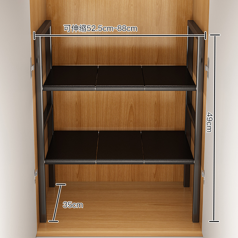 Fregadero de cocina estante de almacenamiento gabinete retráctil estante interior estante de almacenamiento de olla multifuncional