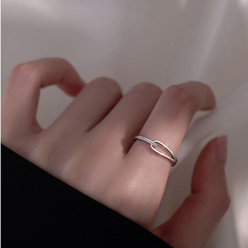 Korean style plain circle self-discipline ring for women ins cold style fashion light luxury niche design can be opened to adjust the ring