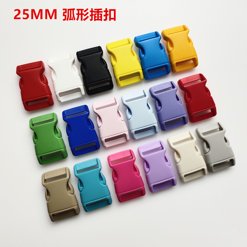Hualian Kam 25mm Curved Colorful Plastic Buckle Shoulder Bag Buckle Safety Buckle Water Kettle Button Pet Collar