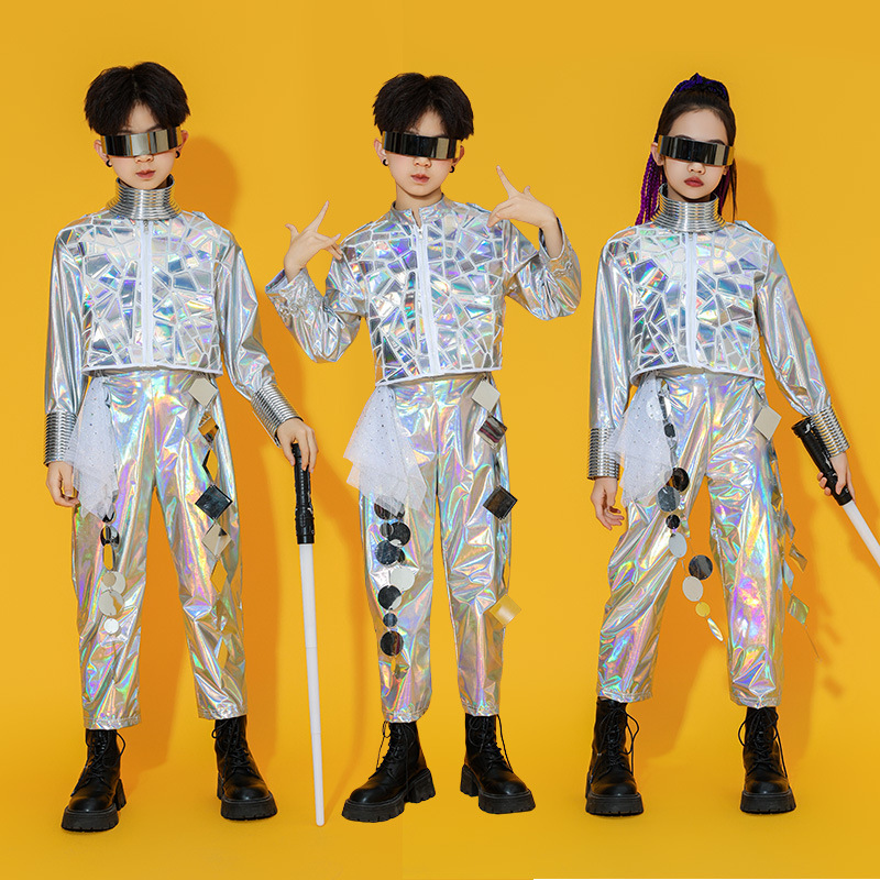 Children's Costsize Cross-border Explosions Real Shot Casual Sports Street Hip Hop Shiny Magic Trousers Laser Cool for Men and Women