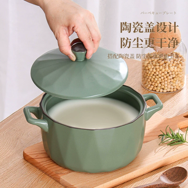 Керамическая банка для сала, непористая, устойчивая к высоким температурам, кухонная, бытовая, большая емкость, масляная банка, герметичный контейнер с крышкой, большая банка