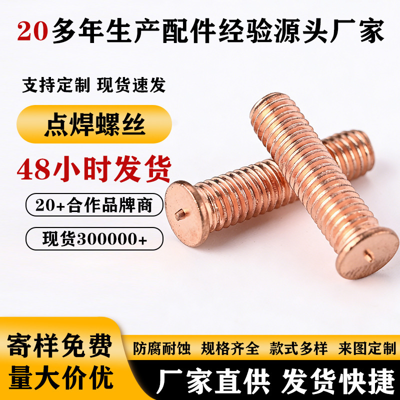 Spot Welding Studs, Copper-Plated Spot Welding Screws, Pt-M3M4M5M6M8 Bolts with Cylindrical Heads, Direct Supply from the Manufacturer Spot Welding Studs, Copper-Plated Spot Welding Screws, Pt-M3M4M5M6M8 Bolts with Cylindrical Heads, Direct Supply from the Manufacturer
