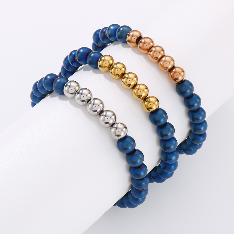 Retro Geometric Titanium Steel Bracelets Inlaid Gold Stainless Steel Bracelets
