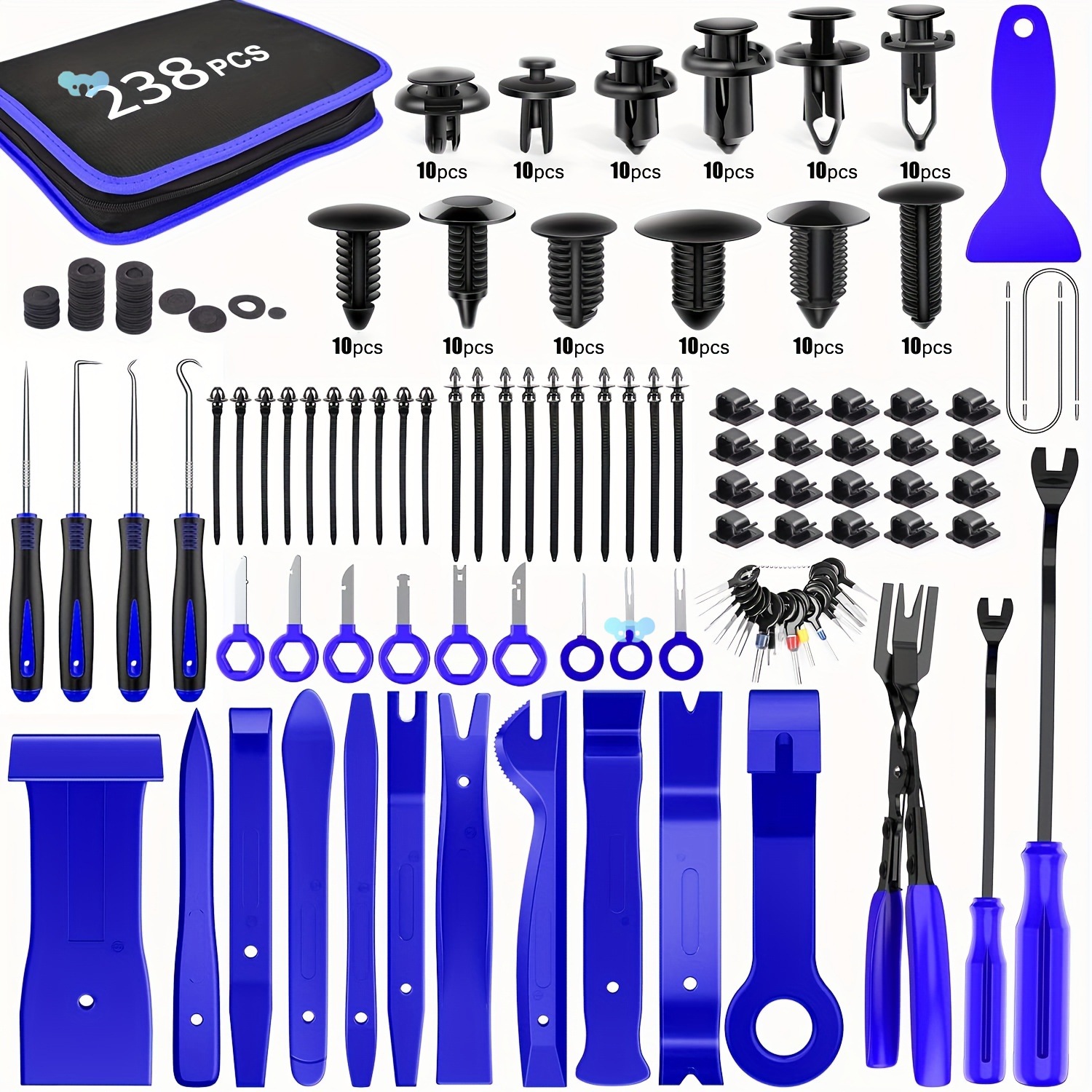 Auto Push Pin Trim Removal Tool 238Pcs Auto Push Pin Bumper
