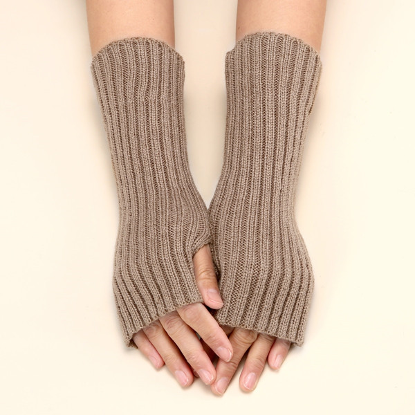 2022 nuevos guantes de lana transfronterizos de otoño e invierno para hombres y mujeres de longitud media a rayas de punto cálido medio dedo guantes de dedo abierto