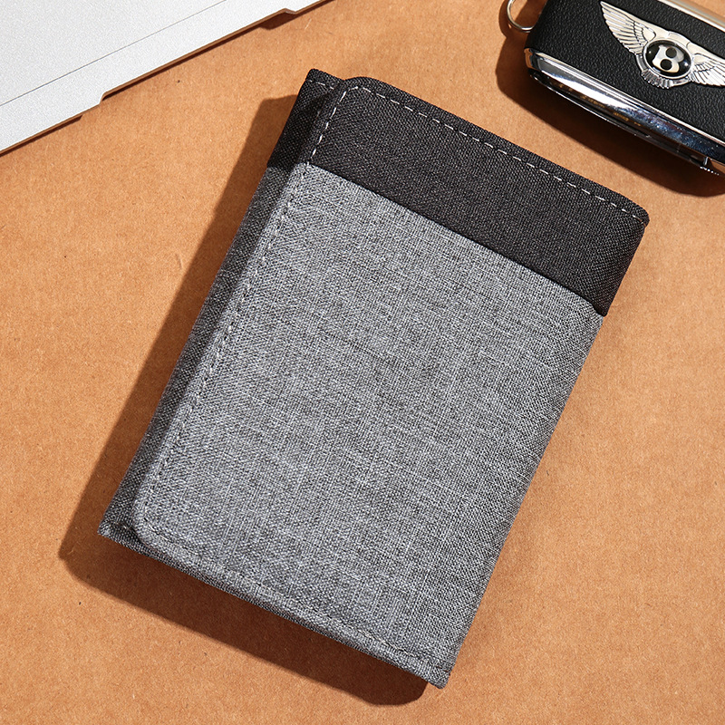 Cartera de lona corta de tres pliegues cartera de hombre denim fuente de comercio electrónico transfronterizo color pequeño cartera al por mayor spot