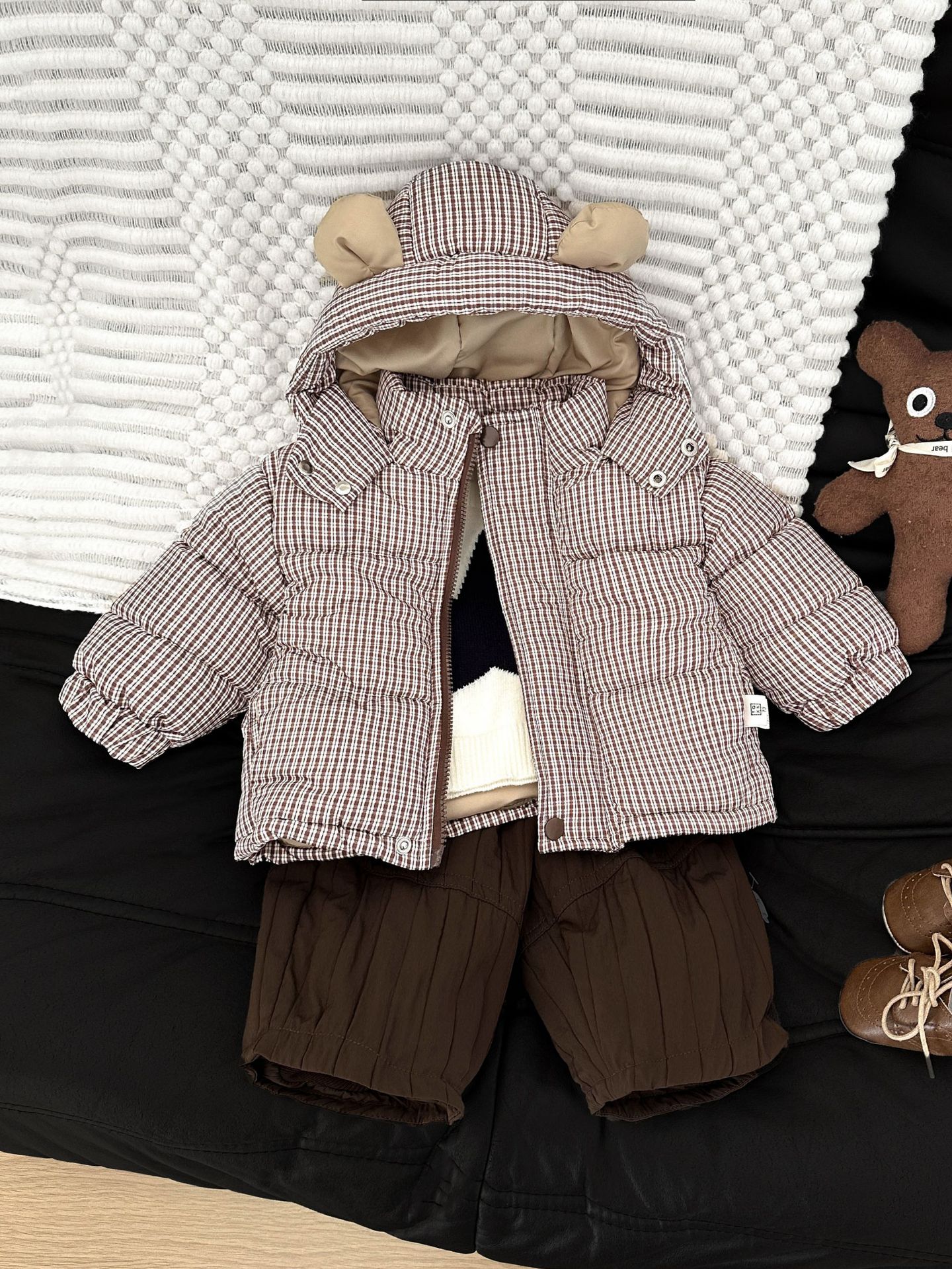 Bebés cool invierno abrigo de algodón de pluma bebé coreano lindo chaqueta de algodón con capuzas de algodón engrosado