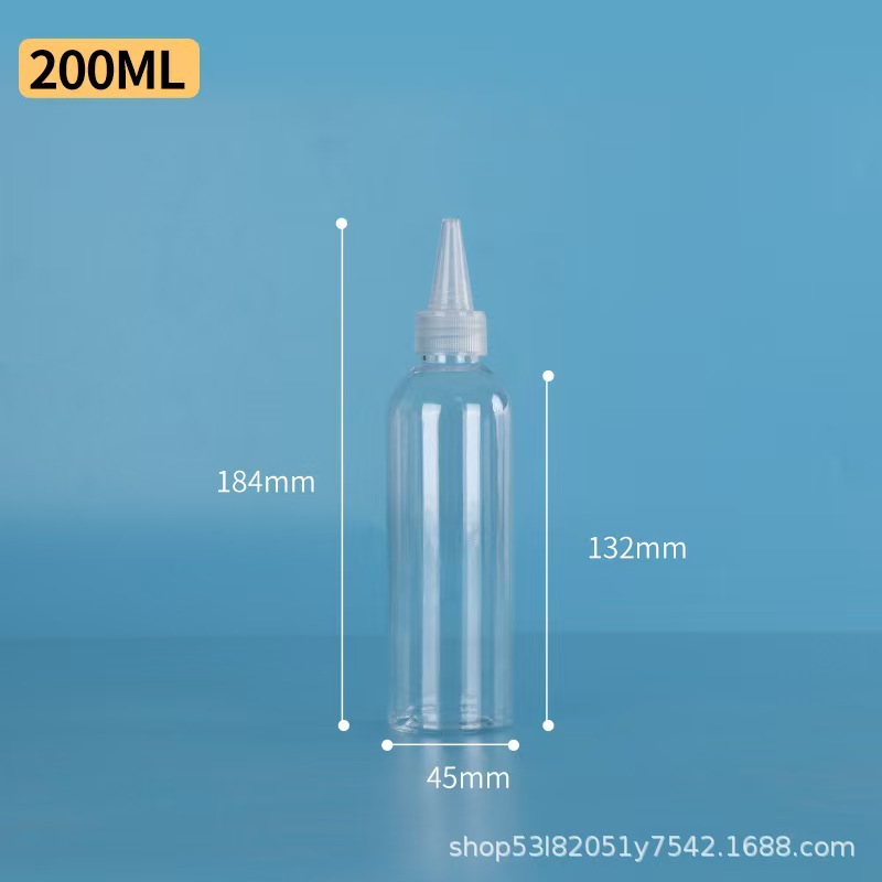 Botellas de boca puntiaguda exprimidas transparentes al por mayor al contado de 30 ML 50 ml en botellas de plástico PET en botellas vacías de pigmento de pegamento