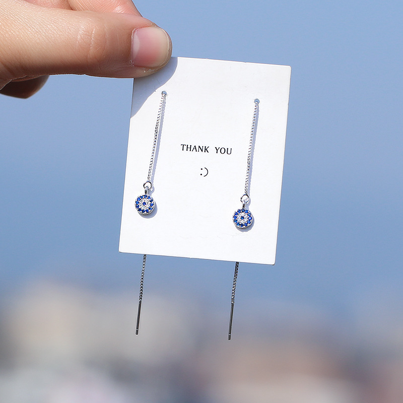 Pendientes de diseño de nicho mujer 925 plata esterlina elegante día Corea del Sur personalidad simple borla larga pendientes del todo-fósforo image 8