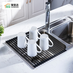 Kitchen sink drain rack foldable dish storage drain rack drain basket dishwashing sink storage rack