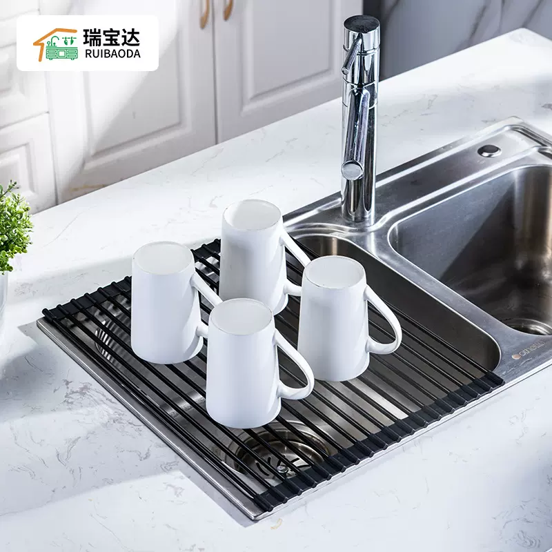 厨房水槽沥水架可折叠碗碟收纳汲水架沥水篮洗碗水池置物架子