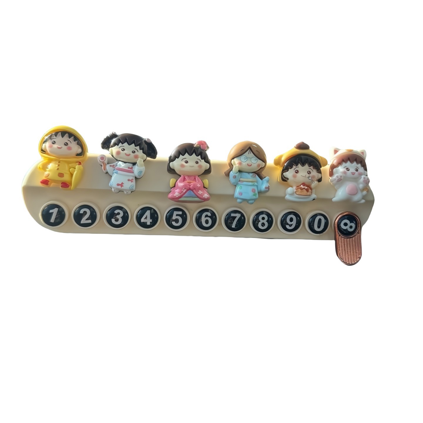 Chibi Maruko-Chan Parking Number Plate, Car Phone Plate, Car Interior Decoration, Car Moving License Plate, Cute Doll