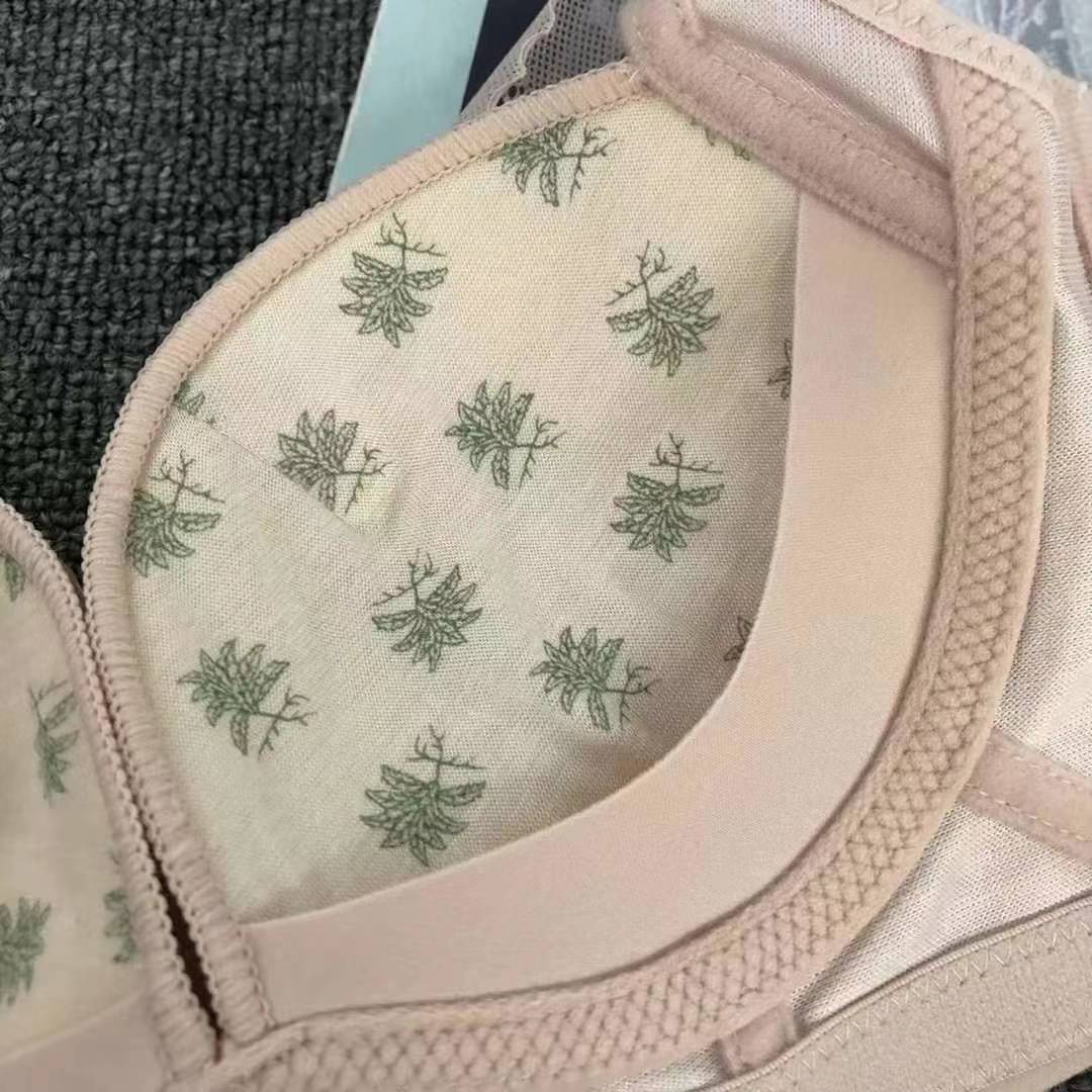 Nuevo sujetador de alta calidad de moda de encaje Jacquard transpirable y cómodo ajuste lateral de pecho de botón múltiple ropa interior
