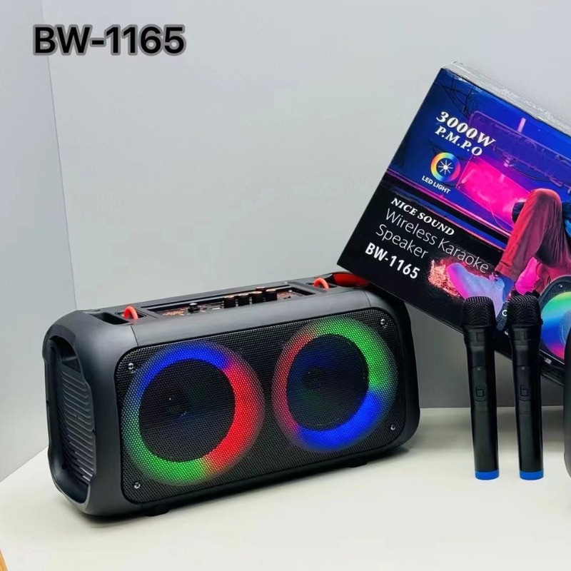 新しい BW-1165 Bluetooth スピーカー大神サブウーファーマイク付きカラオケハイパワーカード屋外スピーカー|undefined