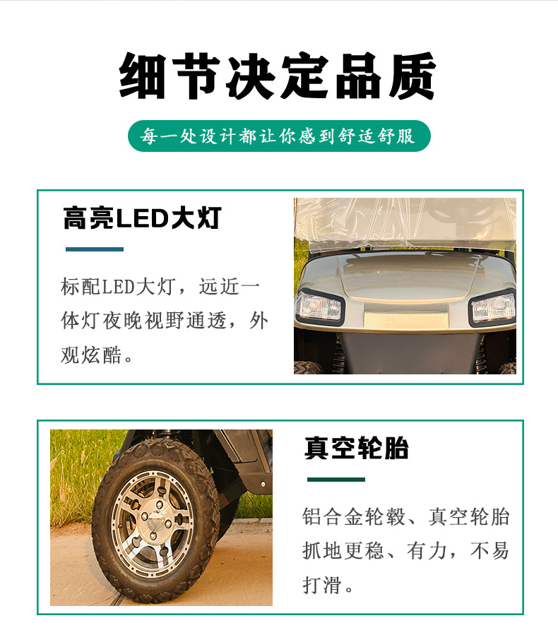 Golf Cart Scenic Spot Sightseeing Car 2-Seat Golf Cart Electric Sightseeing Car Airport Lawn Sightseeing Car