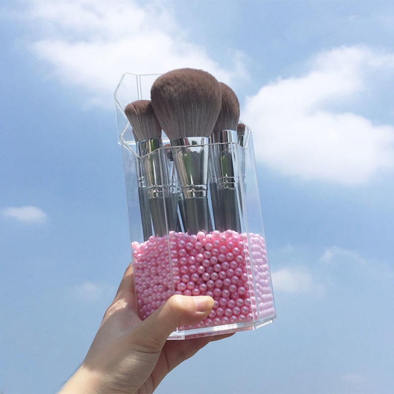 Cangzhou vio por primera vez 14 juegos de pinceles de maquillaje, juego completo suave de pinceles para sombra de nariz, sombra de ojos, rubor, herramientas de belleza de alto brillo