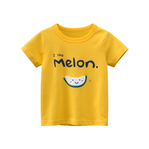 27home Korean style children's clothing summer new product 2024 children's short-sleeved fruit T-shirt female baby clothes one piece drop shipping