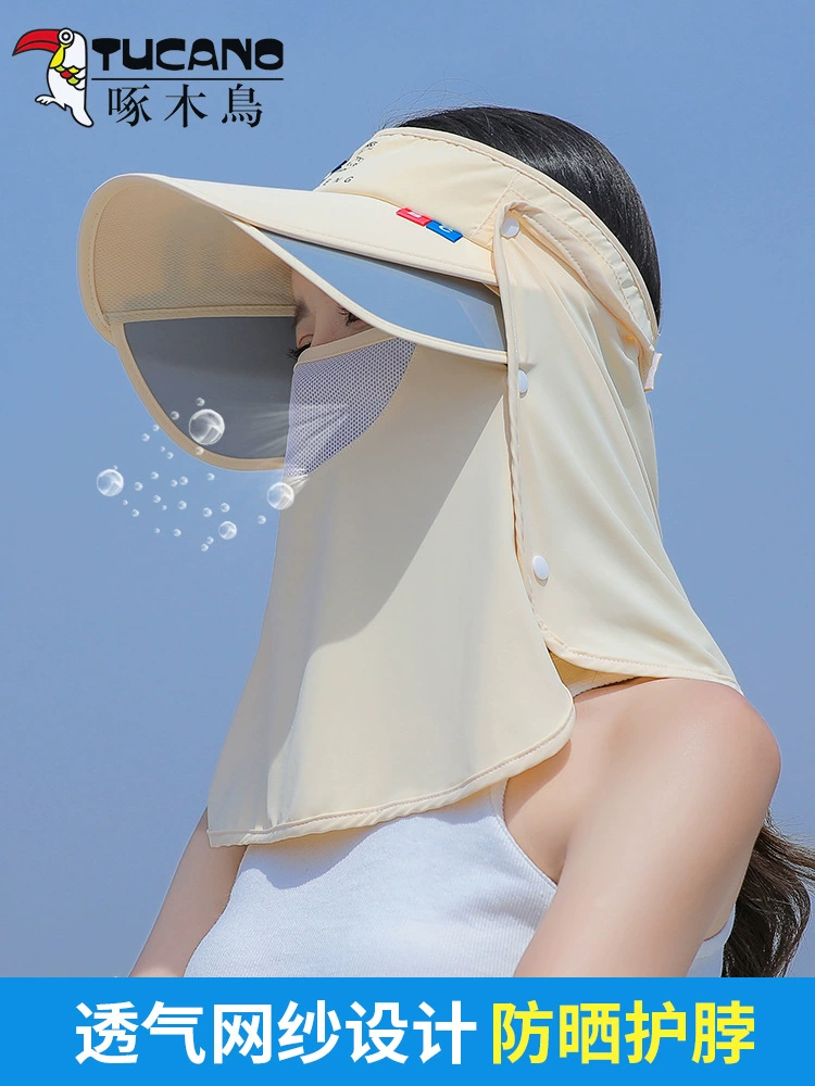 Summer sun hat, mask solar-powered, UF-protection