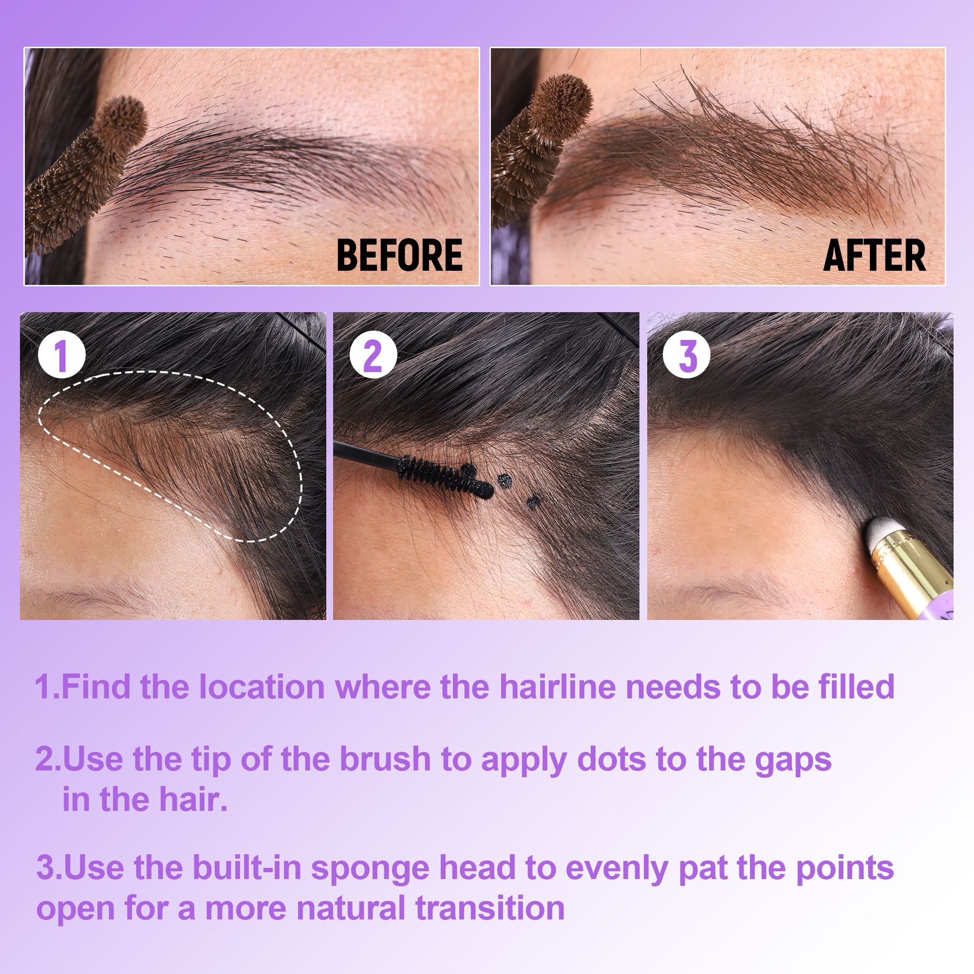 Barras de pelo transfronterizas HANDAIYAN Barras de pelo 8 colores impermeables para teñir el cabello desechable para teñir la línea de ceja