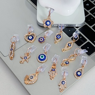 New Creative Blue Devil's Eye Mobile Phone Dust Plug Pendant Pendant Suitable for Apple Huawei Android Charging Port