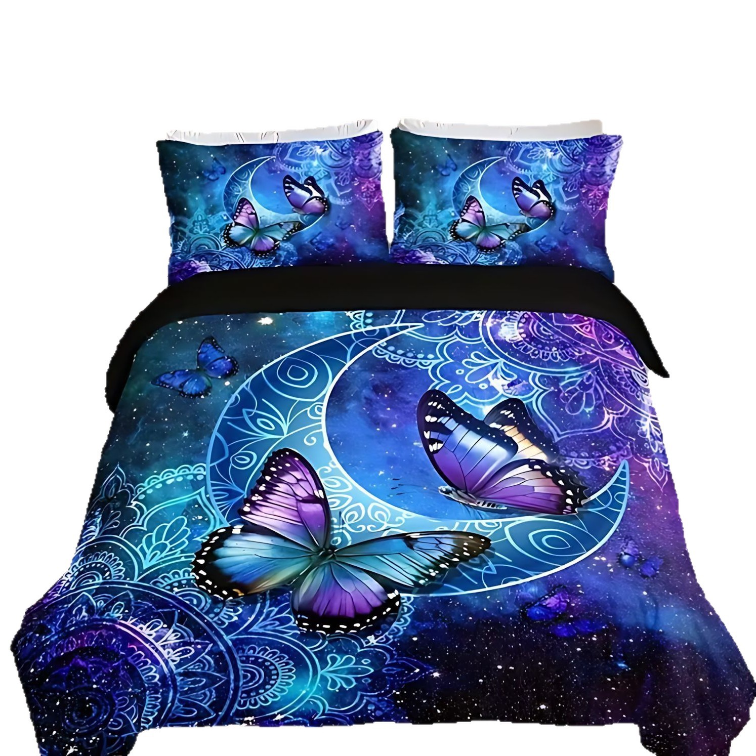 TEMU / JIT transfronterizos nuevos productos clásicos de moda mariposa flor 3D impresión digital fuente de set de colcha fabricantes