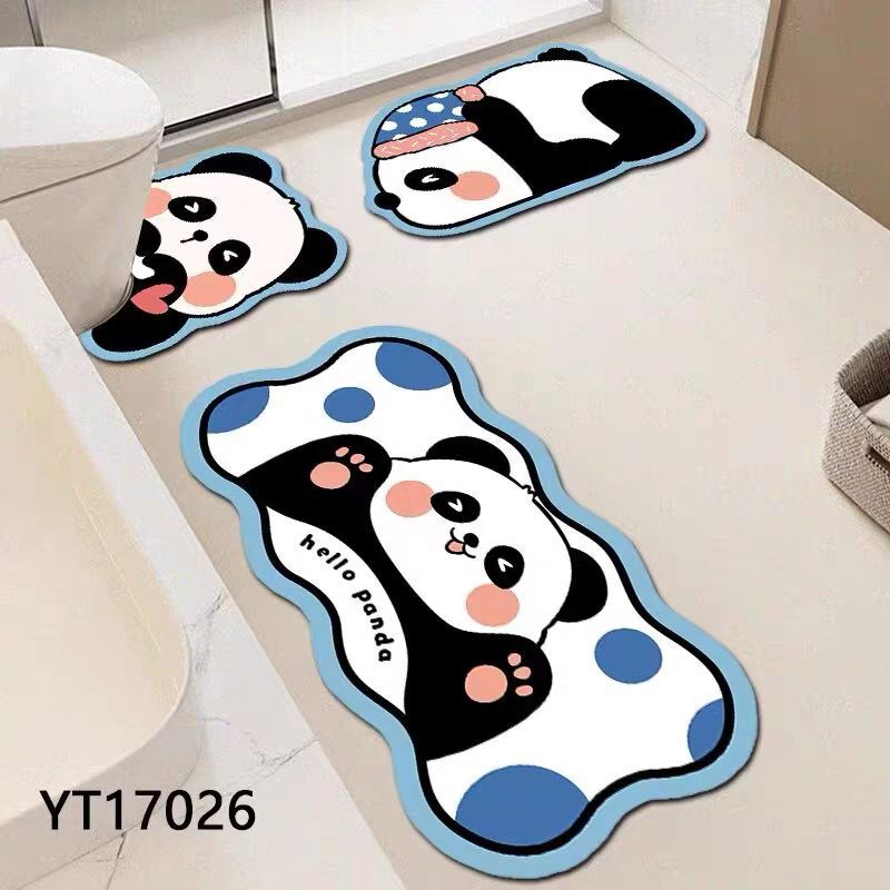 inodoro en forma de U esterilla de baño absorción de agua esterilla de suelo inodoro doméstico barro de diatomeas tres piezas conjunto de secado rápido resistente a la suciedad esterilla de pies sin lavado