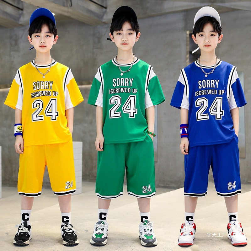 Children's Clothing Boys' Quick-Drying Basketball Uniform Suit for Middle-Aged and Primary School Students Kidsren's Basketball Uniform No. 24 Kobe Bryant Sports Jersey