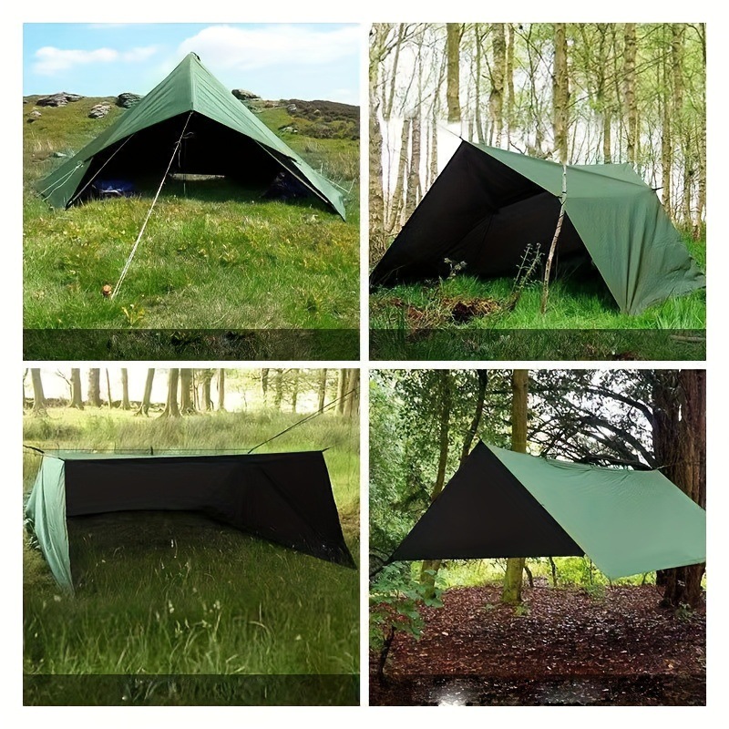 Multifunctional 19-Point Canopy with Silver Coating, Rainproof and Sunproof Shelter, Outdoor Camping Shade